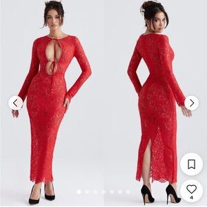 House of CB Scarlet Lace Long Sleeve Dress